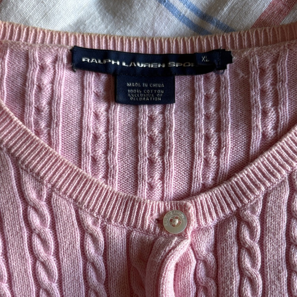 Ralph Lauren Soft Pink Cable Cardigan
